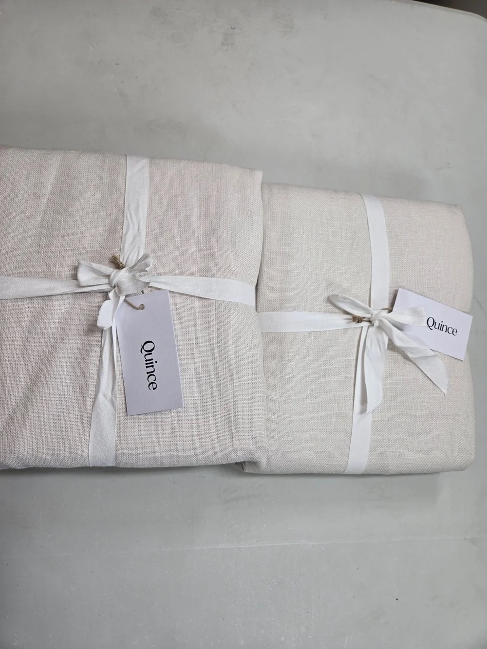 NWT QUINCE Set 2 48x96 Heavyweight European Linen Room Darkening Curtains 0130